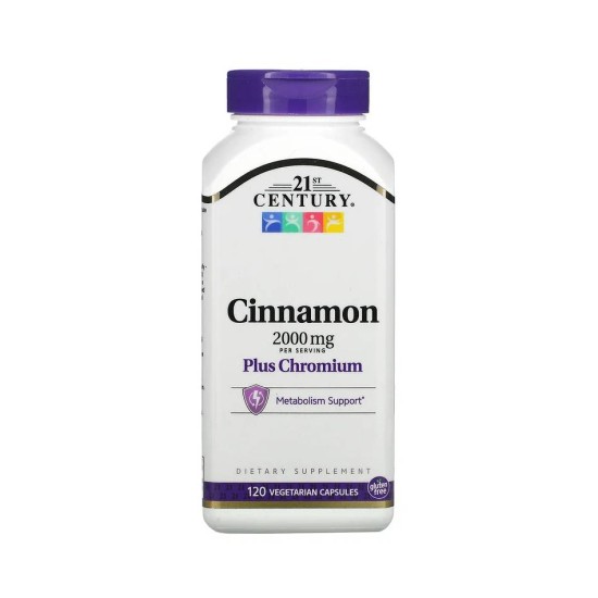Cinnamon 2000 мг plus Chromium 120 кап 21st Century