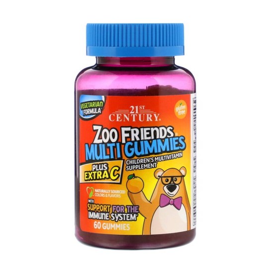 Zoo Friends Multi Gummies Plus Extra C 60 конфет 21st Century