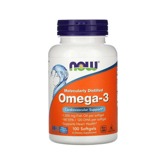 Omega 3 Molecularly Distilled 100 кап Now Foods