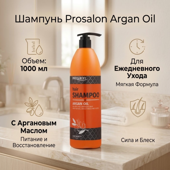 Prosalon Шампунь с аргановым маслом 1000 мл