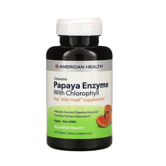 Papaya Enzyme with Chlorophyll 250 таб жевательных American Health