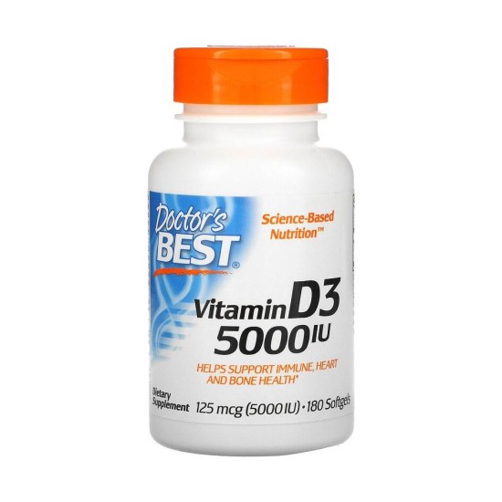 Vitamin D3 125 мкг 5000 МЕ 180 кап Doctor's Best