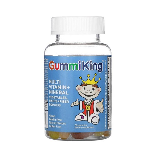 Multi Vitamin + Mineral Овощи, фрукты и клетчатка 60 мармеладок Gummi King